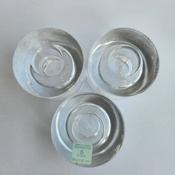 VINTAGE Partylite Reversible Tealight or Taper Round Candle Holders Set of 3 - Picture 6 of 7